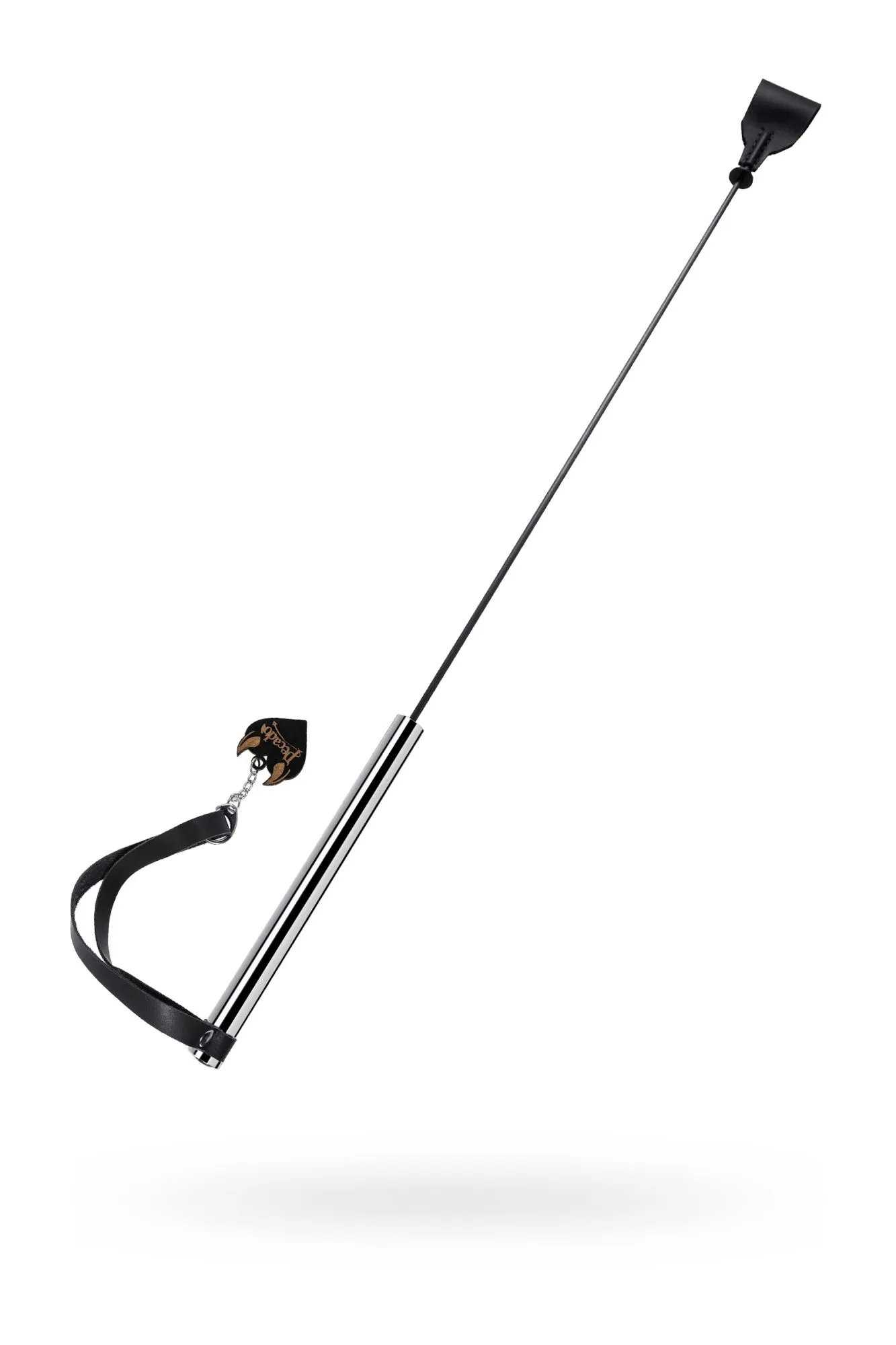 Стек Pecado BDSM, с металлической рукоятью, натуральная кожа, чёрный