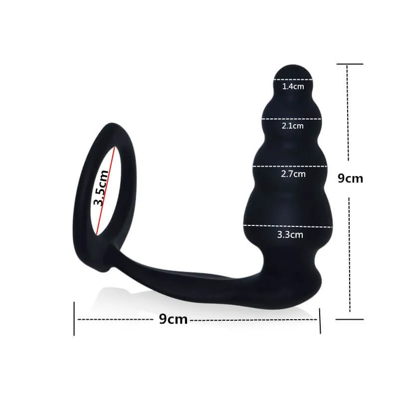 анальная пробка lovetoy combo master cockring plug, черная в Мурманске