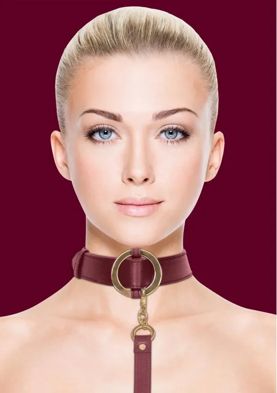 ошейник с поводком ouch ouch! - collar with leash - burgundy в Мурманске