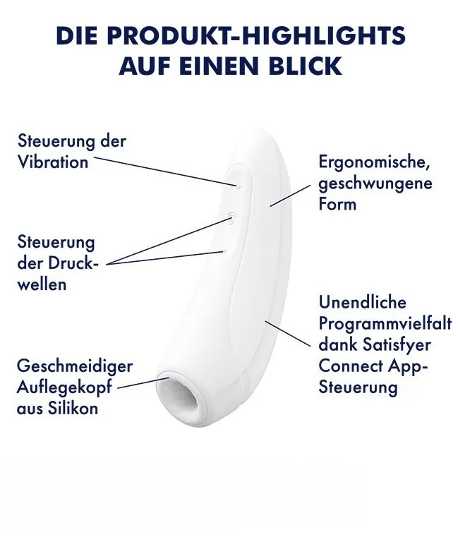 вакуумно-волновой стимулятор satisfyer curvy 1+ с возможностью управления через приложение - белый в Мурманске