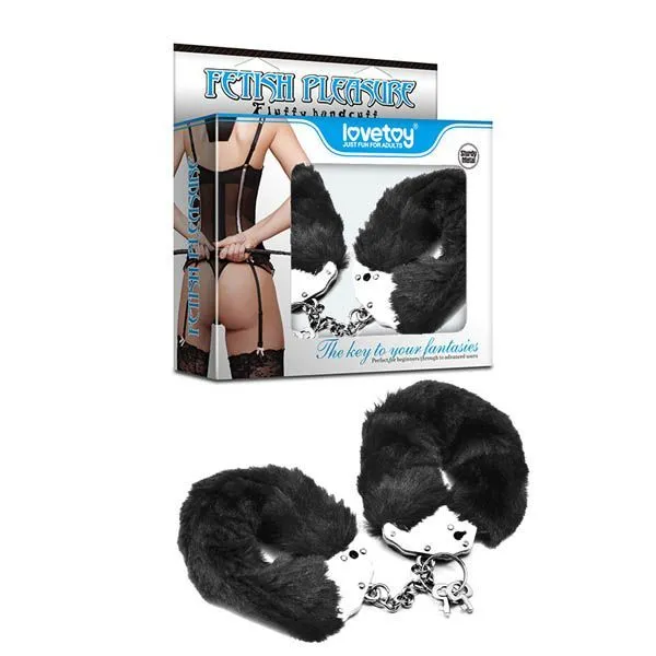 наручники декоративные lovetoy fetish pleasure fluffy handcuffs, черные в Мурманске