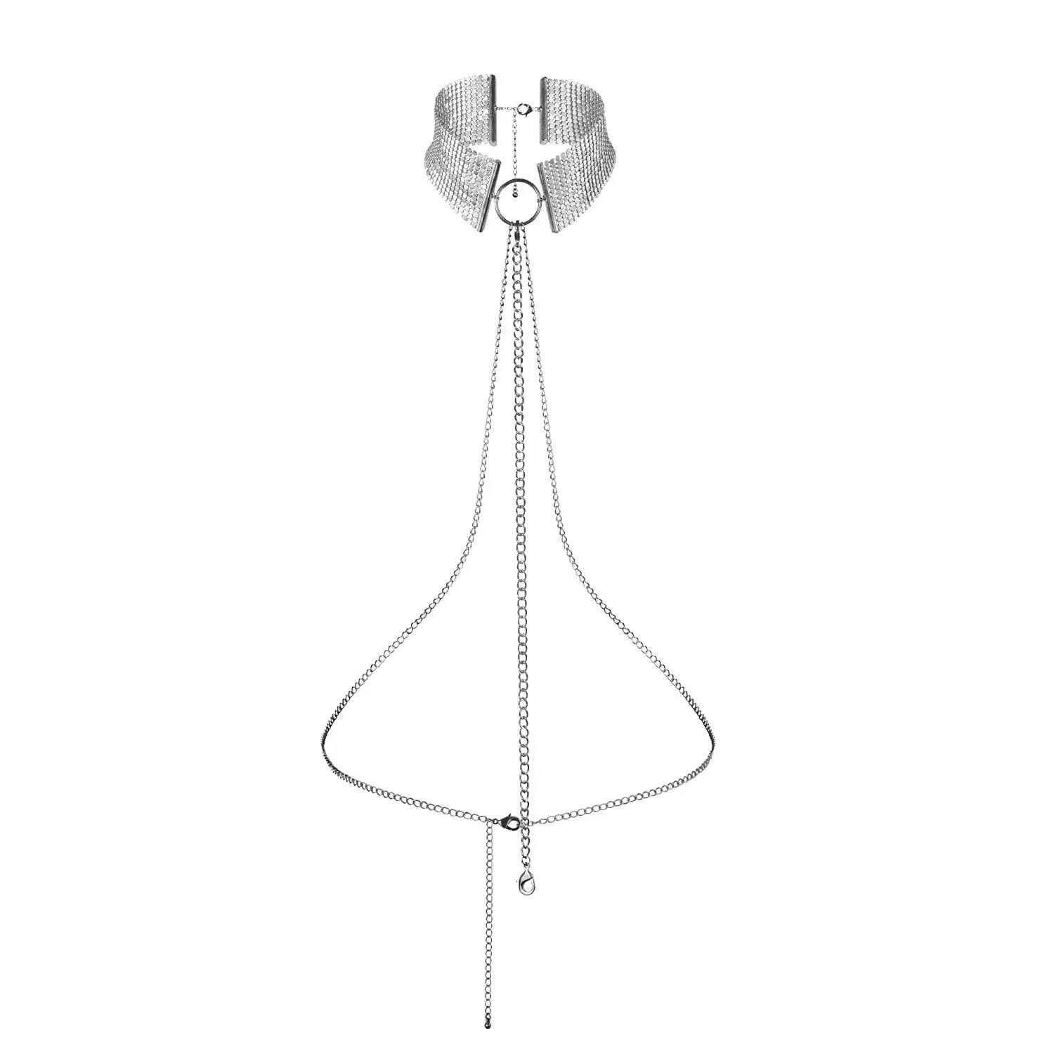 колье bijoux indiscrets desir metallique mesh collar, серебристое в Мурманске