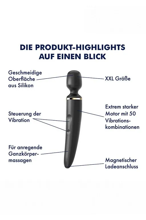 универсальный вибромассажер satisfyer wand-er woman (black/gold) в Мурманске