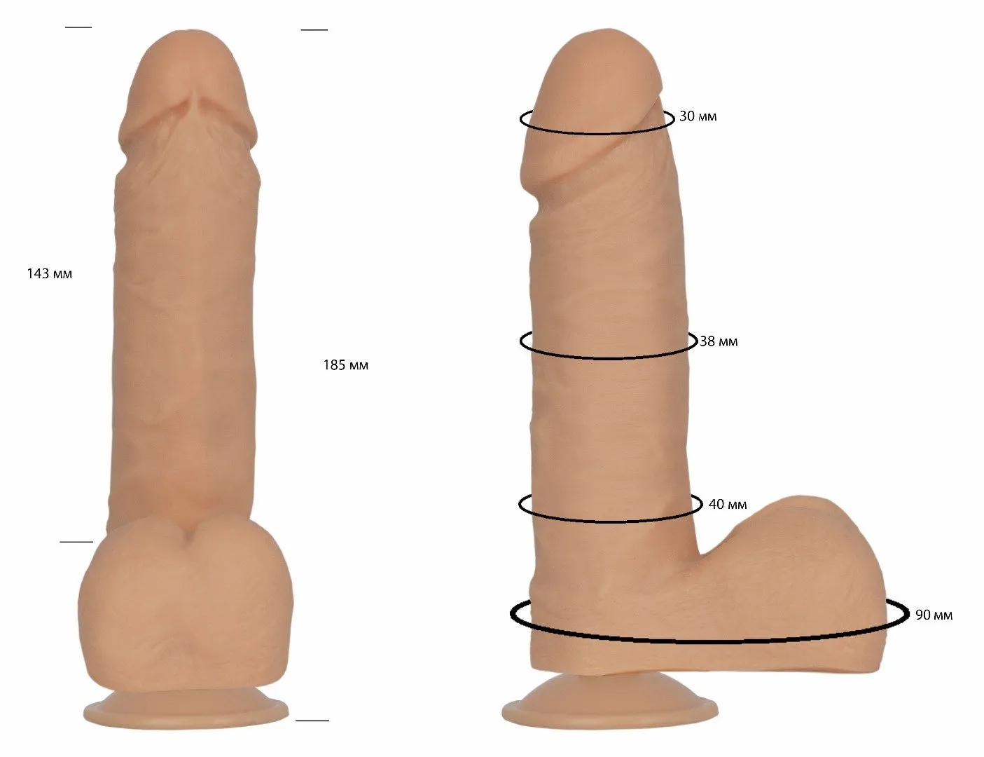 фаллоимитатор на присоске гелевый с мошонкой 101400ru в Мурманске