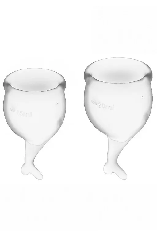 набор менструальных чаш satisfyer feel secure menstrual cup (transparent) в Мурманске