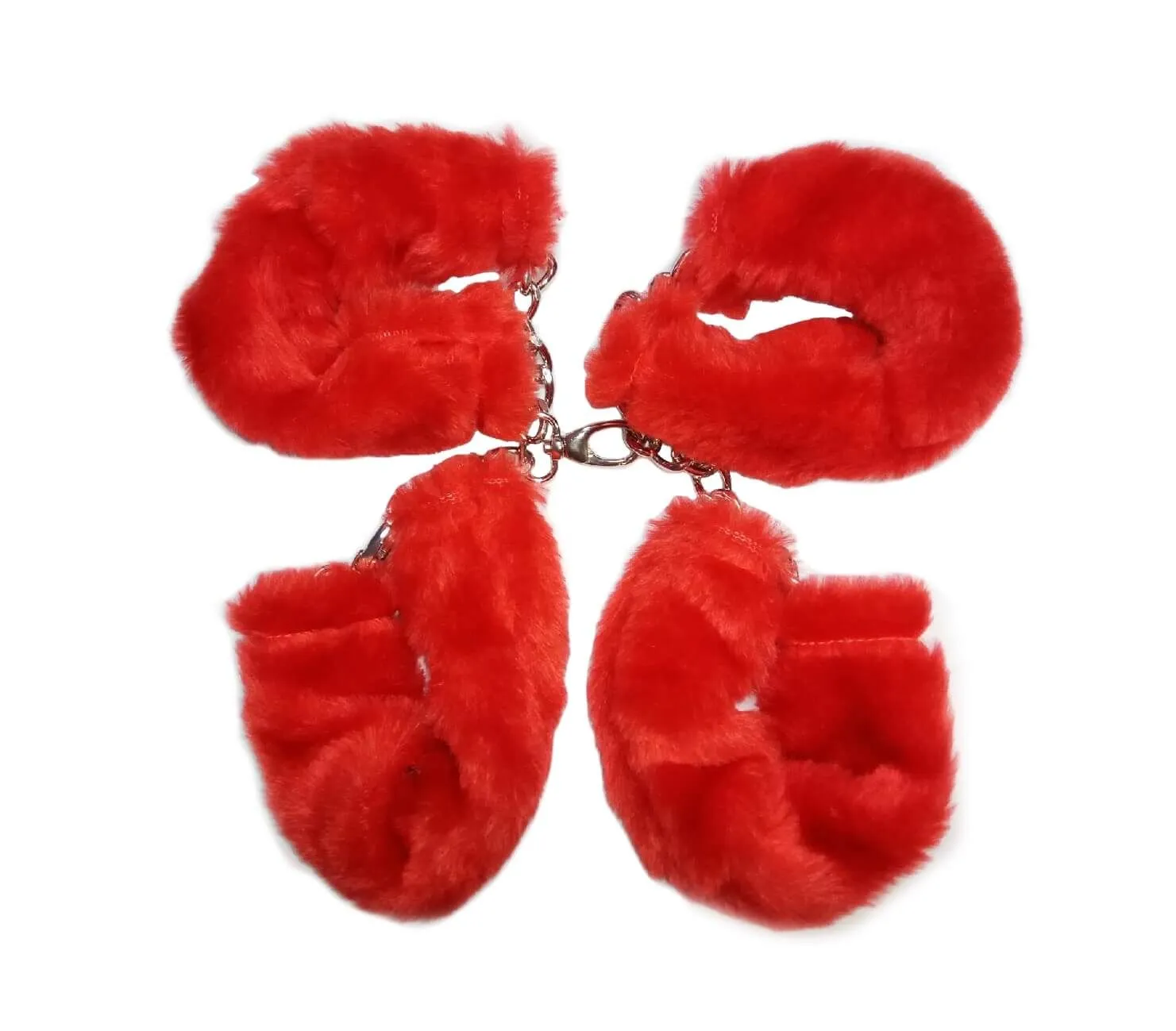 наручники и поножи декоративные i sexy меховое искушение, красные в Мурманске