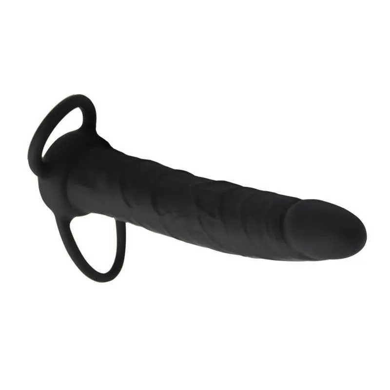 насадка анальная lovetoy silicone fantasy duoble prober, чёрная в Мурманске