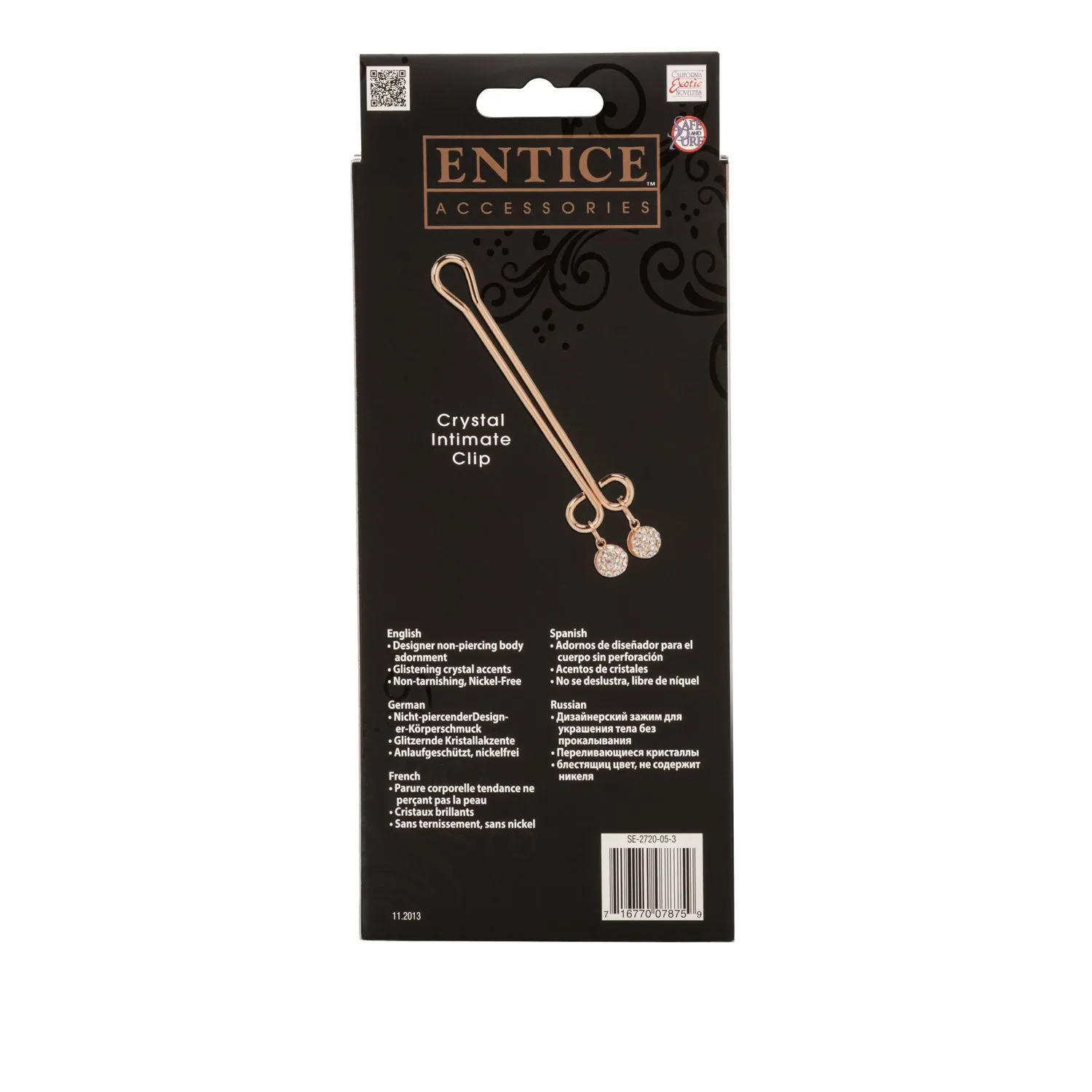 зажим интимный california exotic novelties entice crystal intimate clip, с кристаллами в Мурманске