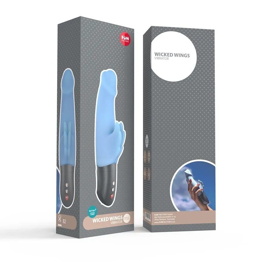 вибратор fun factory wicked wings battery plus, светло-голубой в Мурманске