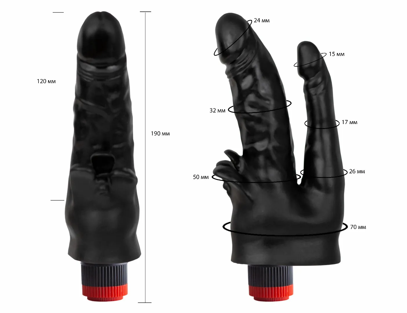вибратор реалистик черный  биоклон 414900ru в Мурманске