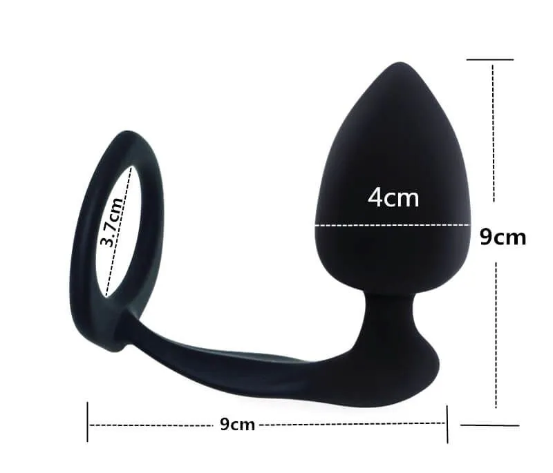 анальная пробка lovetoy combo threat cockring plug, черная в Мурманске