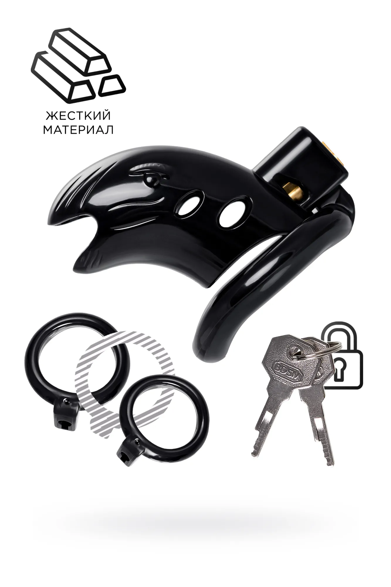 пояс верности мужской black&red by toyfa, abs пластик, черный, 10 см в Мурманске