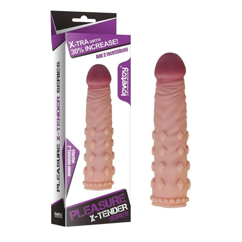 насадка удлиняющая lovetoy pleasure x-tender, телесная в Мурманске