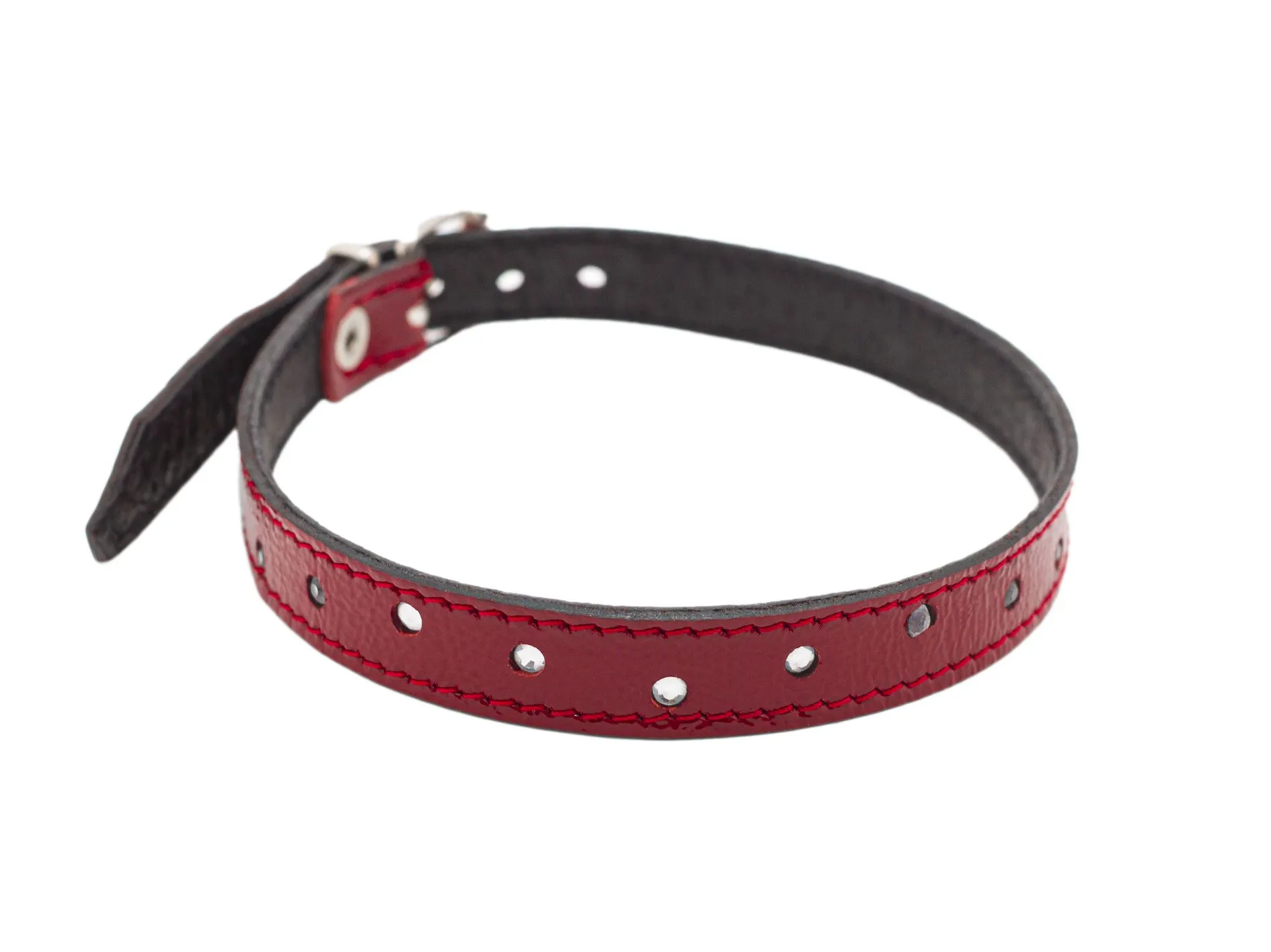 ошейник лаковый pinkrabbit со стразами, красный в Мурманске