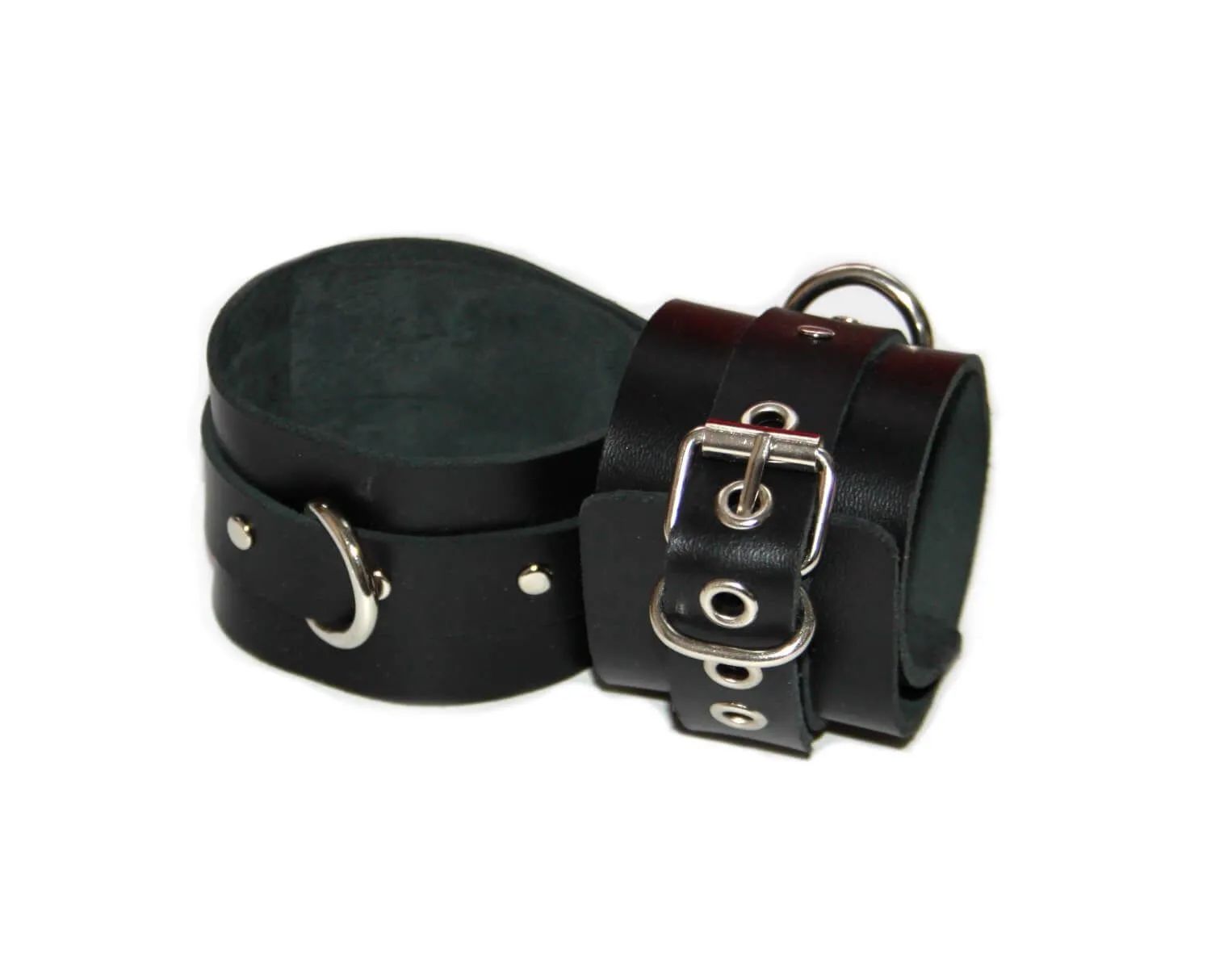 Наручи декоративные узкие PinkRabbit с заклепками, черные