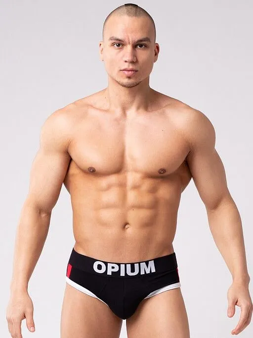 Эротическое трусы мужские слипы opium r137, черные в Мурманске