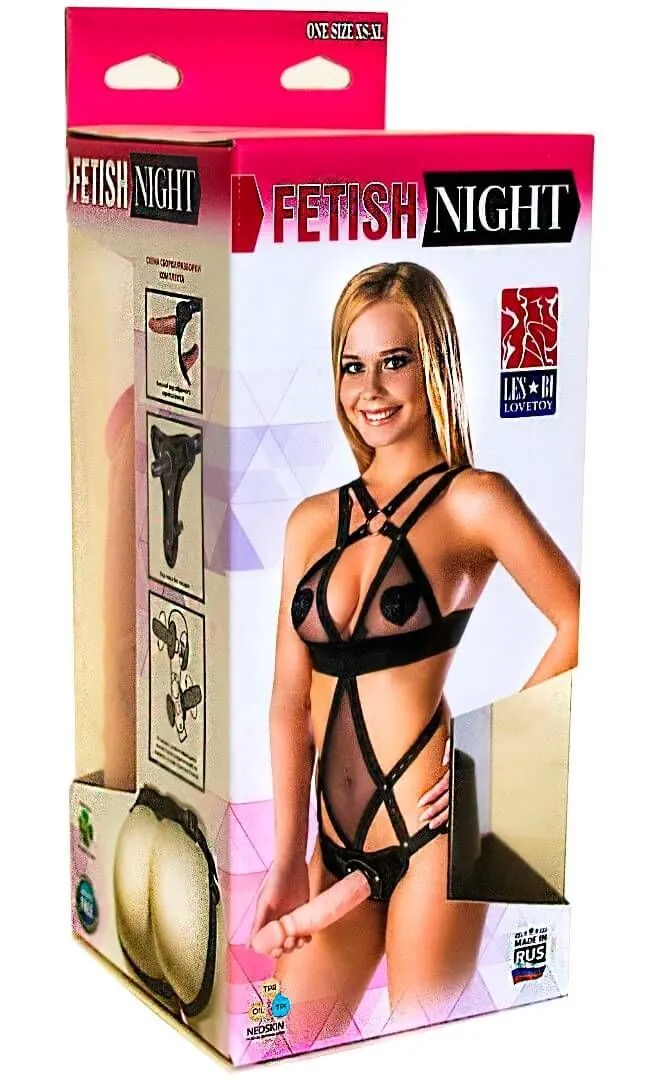 костюм бдсм lovetoy со страпоном, черный в Мурманске