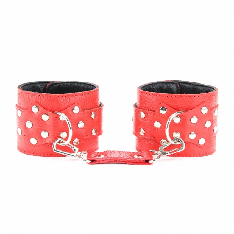 наручники из кожи красной 51014ars в Мурманске