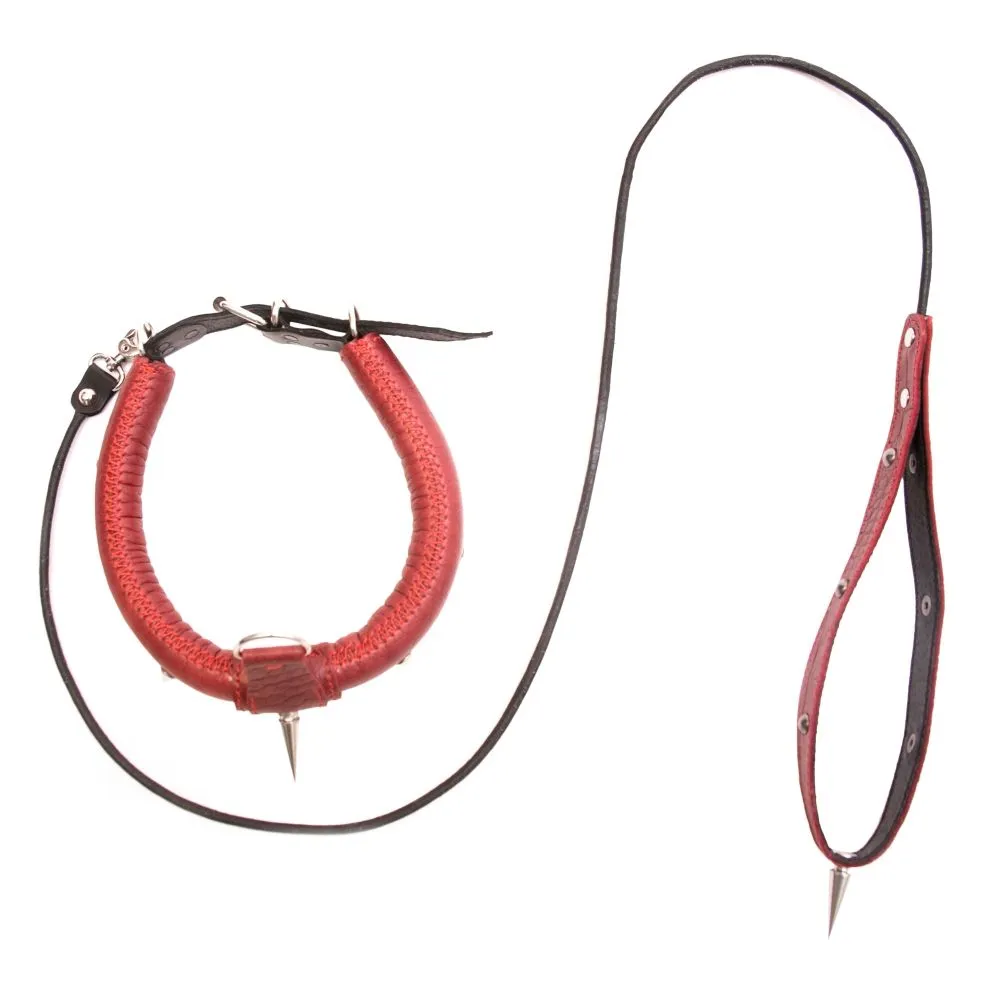 ошейник округлый c шипами, красный в Мурманске