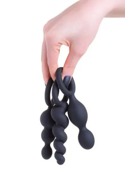 набор из трёх стимуляторов satisfyer booty call, чёрные в Мурманске