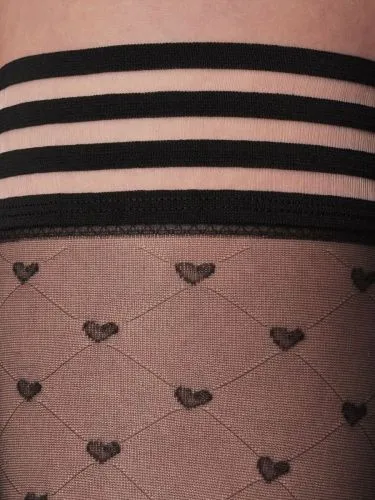 Эротическое чулки mirey с силиконовой резинкой и рисунком "сердечки" sweet 20 в Мурманске