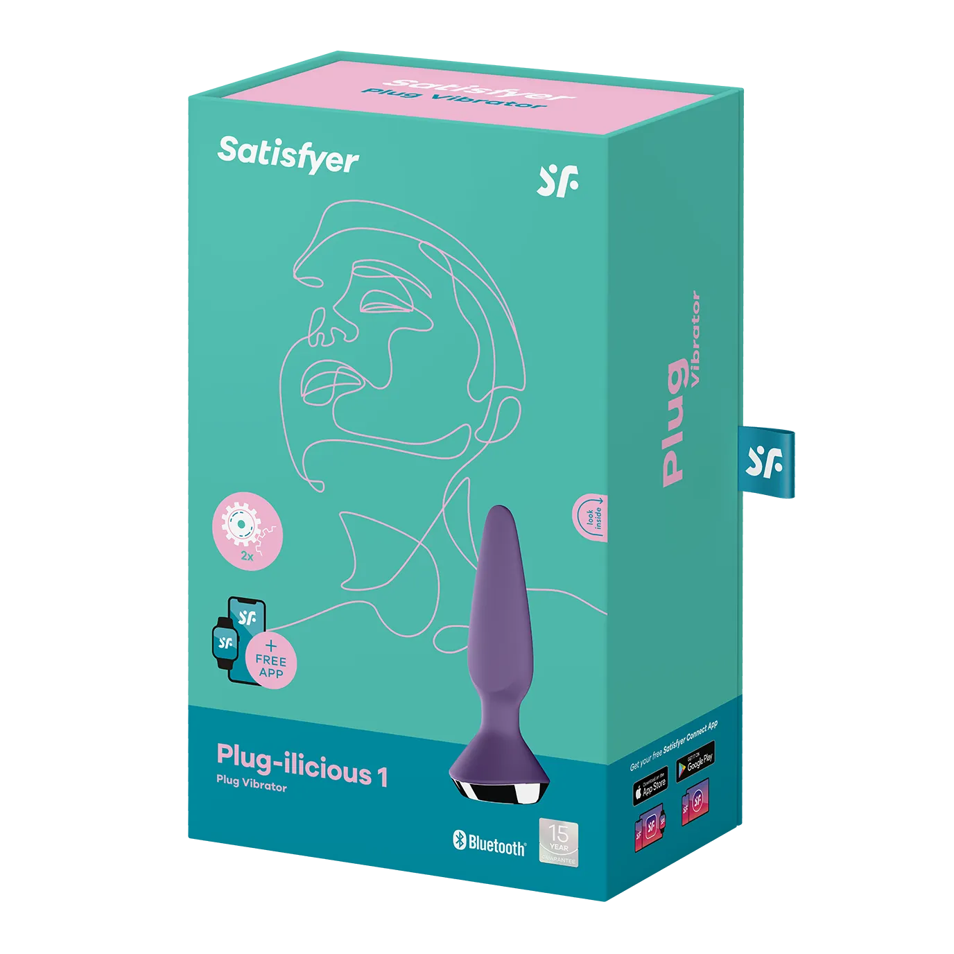 анальная пробка с вибрацией satisfyer plug-ilicious 1 connect app purple 003221sa в Мурманске