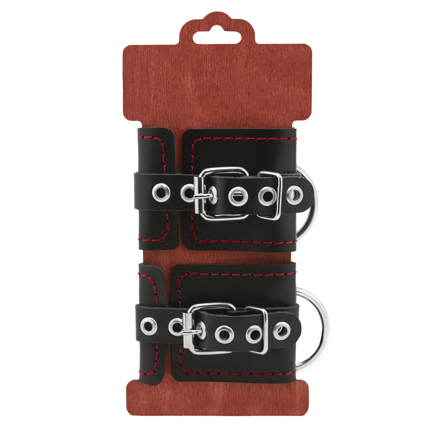 наручники декоративные pinkrabbit из натуральной кожи, с контрастной строчкой в Мурманске