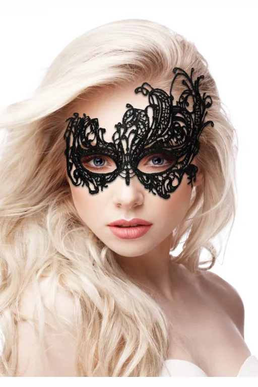 кружевная маска ручной работы на глаза royal black lace mask в Мурманске