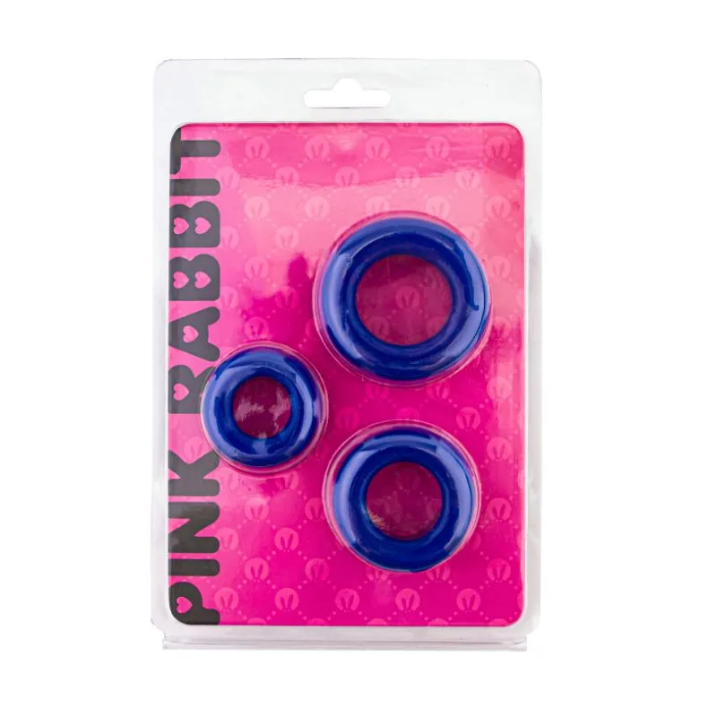 набор эрекционных колец pinkrabbit toyz, синий в Мурманске