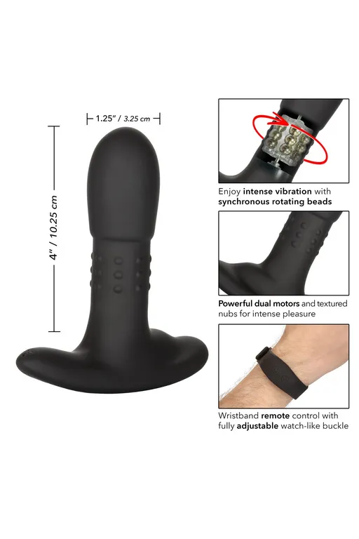 перезарежаемый анальный стимулятор beaded probe с функцией "ротации" и управлением с браслета в Мурманске