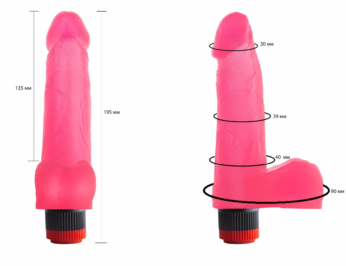 вибратор гелевый розовый 221600ru в Мурманске