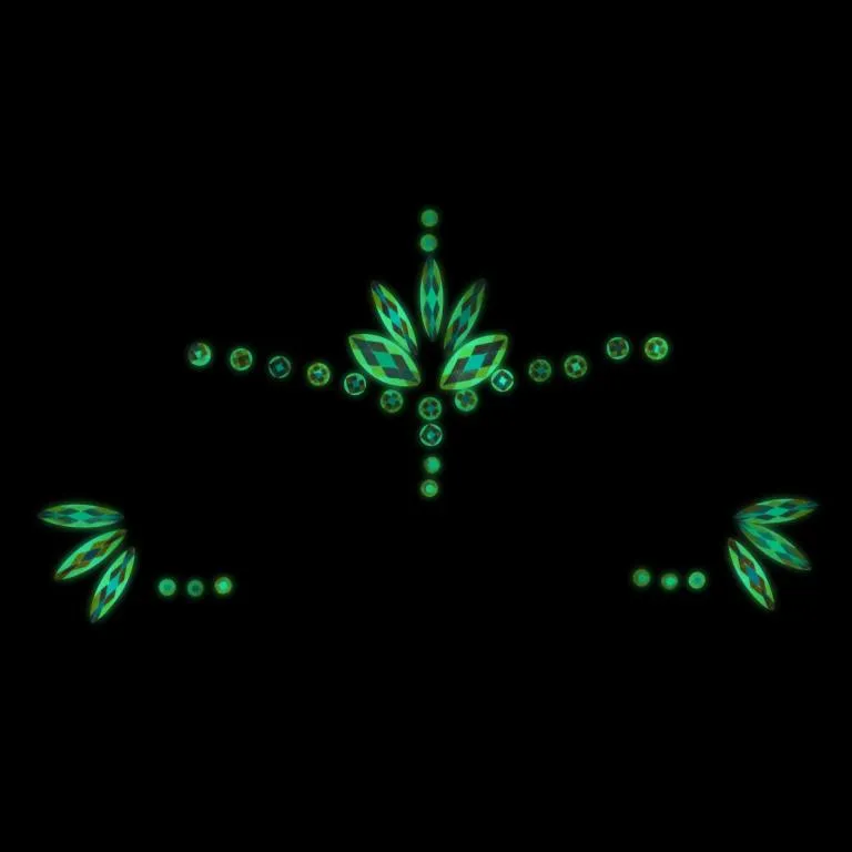 декоративное украшение (камни) на клеевой основе body jewelry stickers - face - glow in the dark - o в Мурманске