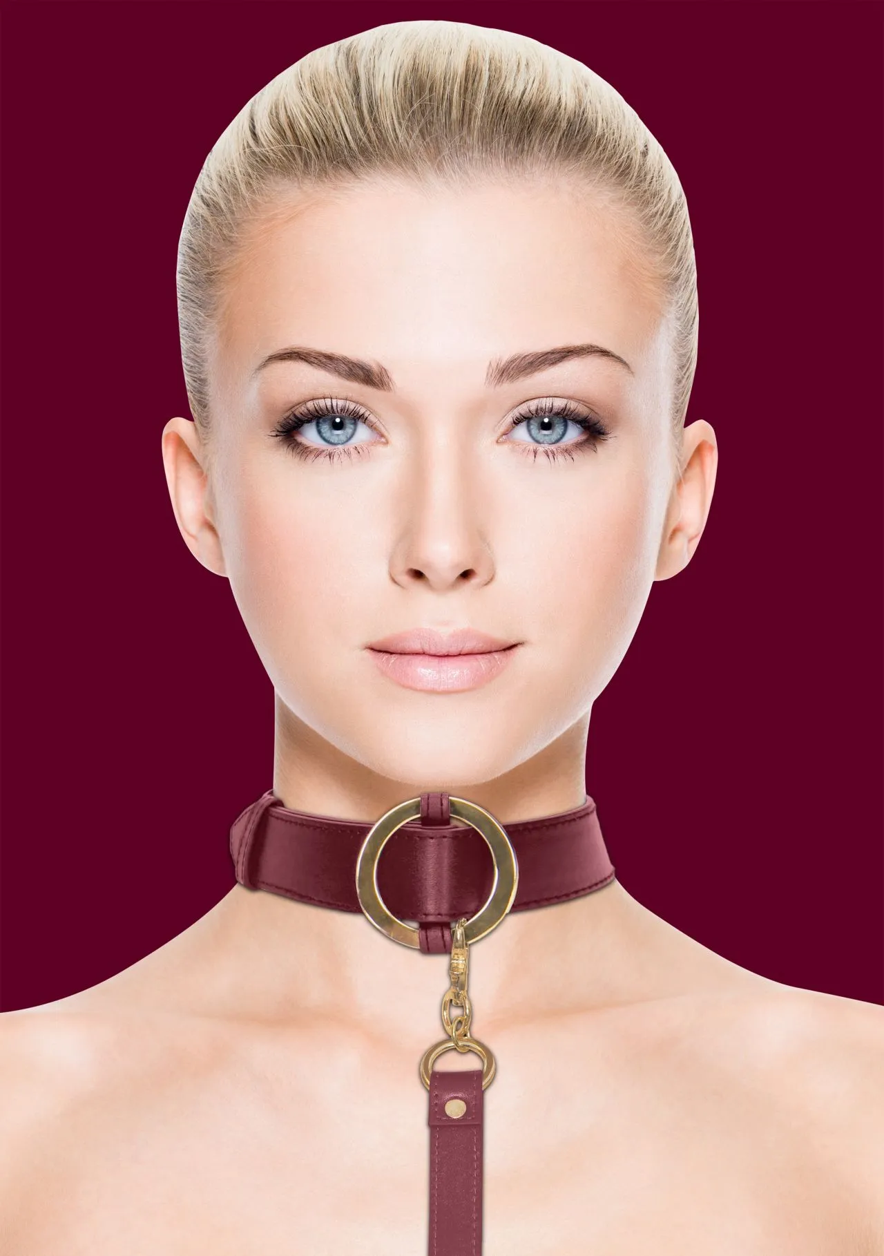 ошейник с поводком ouch ouch! - collar with leash - burgundy в Мурманске