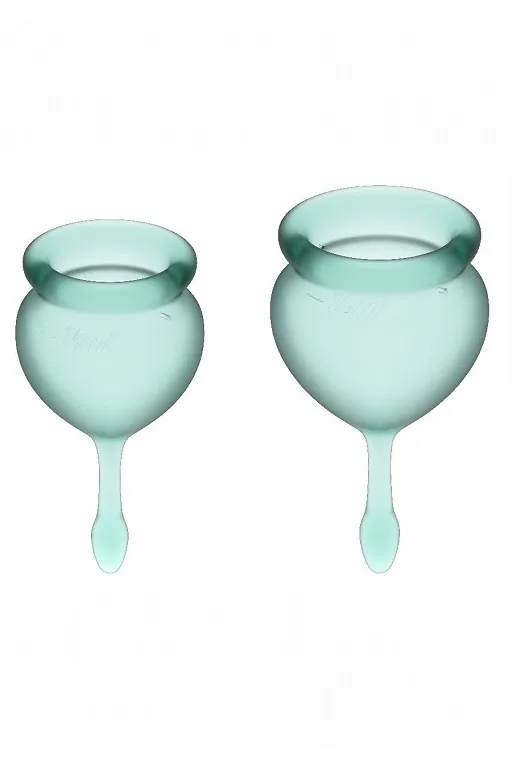 набор менструальных чаш satisfyer feel good menstrual cup (dark green) в Мурманске