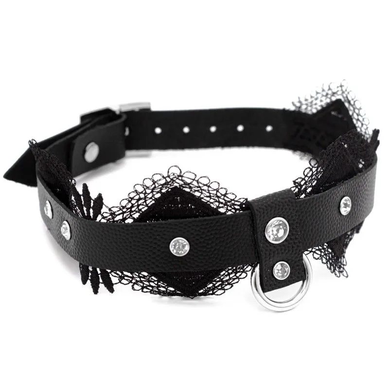 чокер с кружевом pinkrabbit чёрный в Мурманске