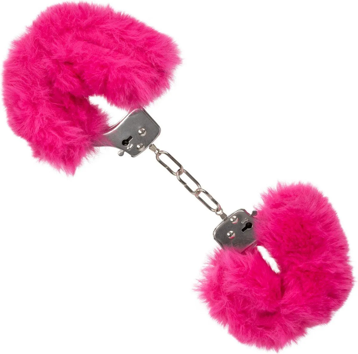 металлические наручники с искусственным мехом ultra fluffy furry cuffs, розовые в Мурманске