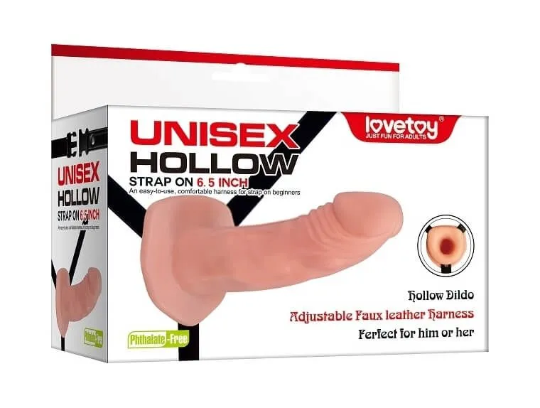 страпон lovetoy unisex hollow, телесный в Мурманске