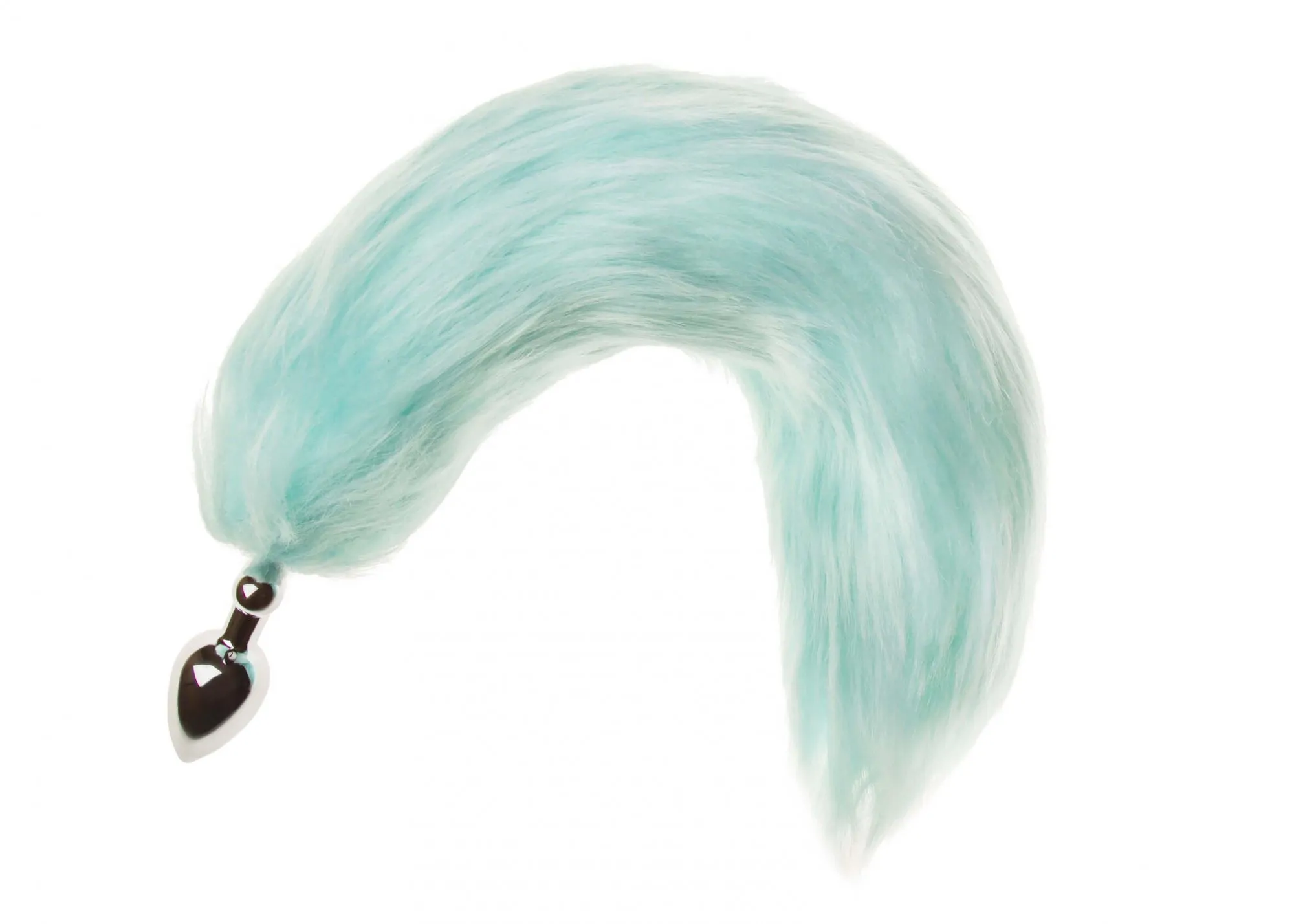 LED пробка c длинным хвостом металлическая, бирюзовая