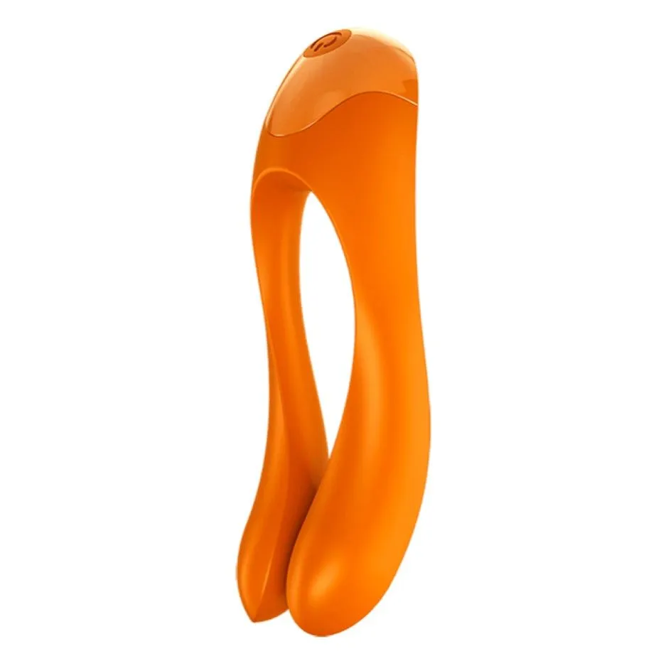 мини-вибратор на палец satisfyer candy cane, оранжевый в Мурманске