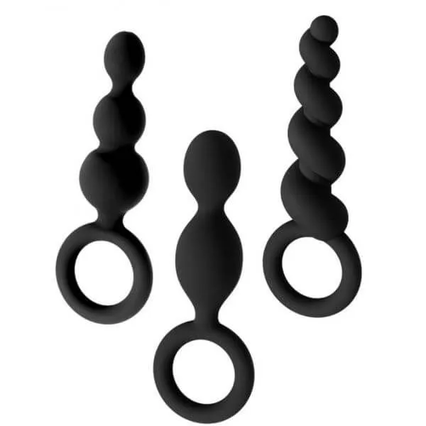 набор из трёх стимуляторов satisfyer booty call, чёрные в Мурманске