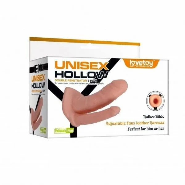 страпон lovetoy unisex hollow двойной, телесный в Мурманске