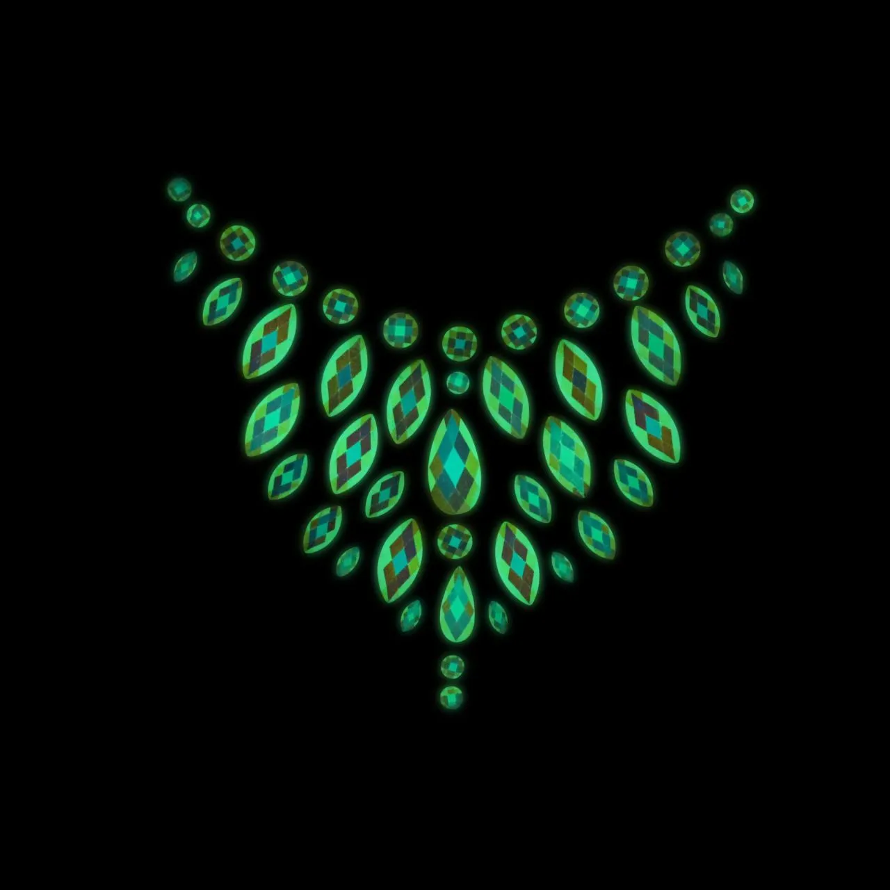 декоративное украшение (камни) на клеевой основе body jewelry stickers - chest - glow in the dark - в Мурманске