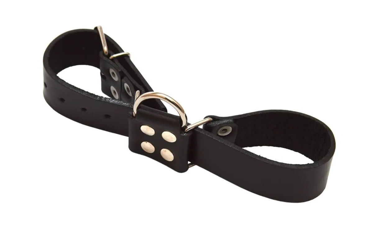 наручники декоративные ременные с полукольцом подиум 3 см, черные в Мурманске