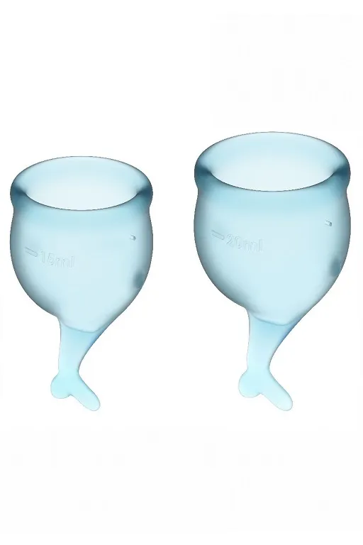 набор менструальных чаш satisfyer feel secure menstrual cup (light blue) в Мурманске