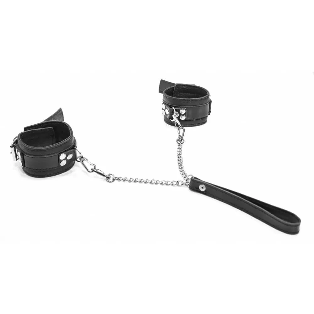 наручники декоративные с поводком индиго черные, с цепью в Мурманске