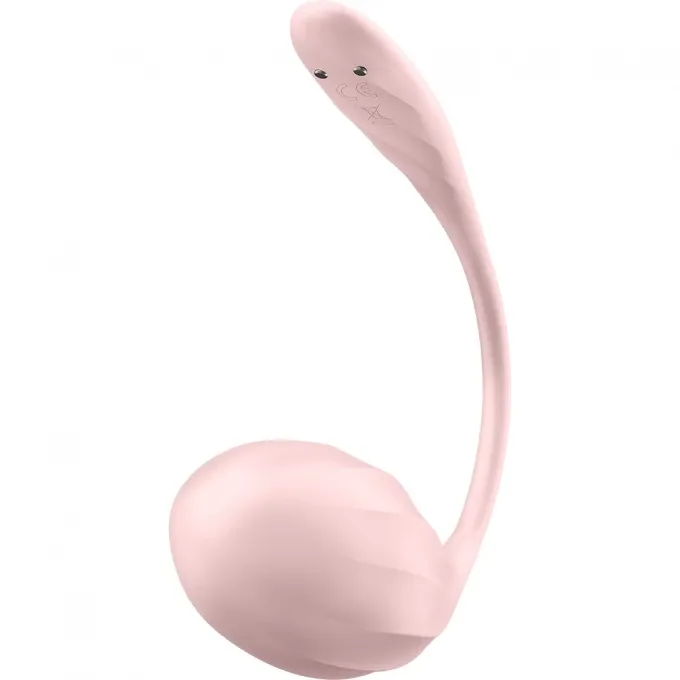 виброяйцо satisfyer ribbed petal connect app с пультом ду, розовое, 7,8 см в Мурманске