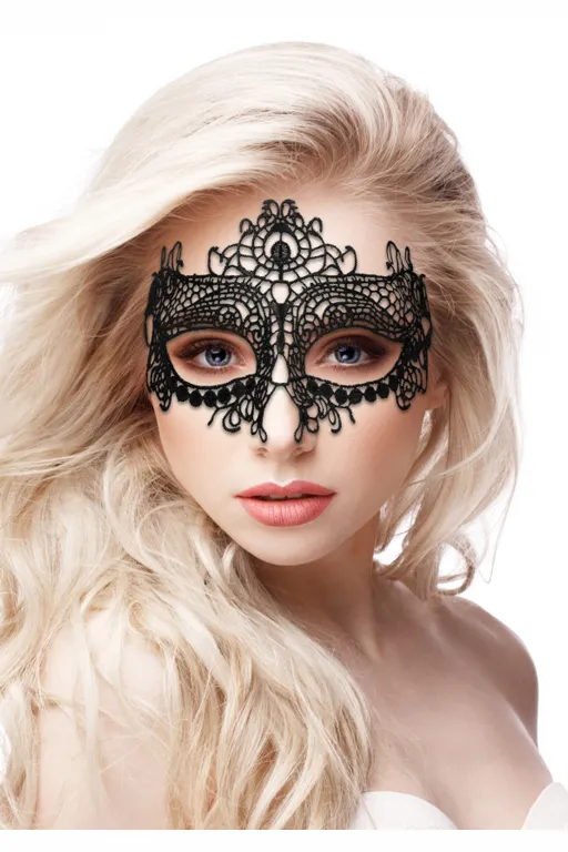 кружевная маска ручной работы на глаза queen black lace mask в Мурманске