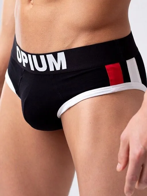 Эротическое трусы мужские слипы opium r137, черные в Мурманске