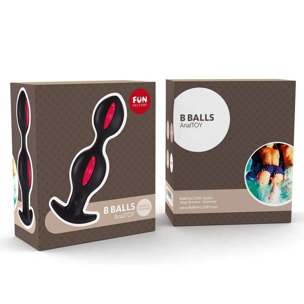 анальные шарики fun factory b balls, черно-малиновые в Мурманске