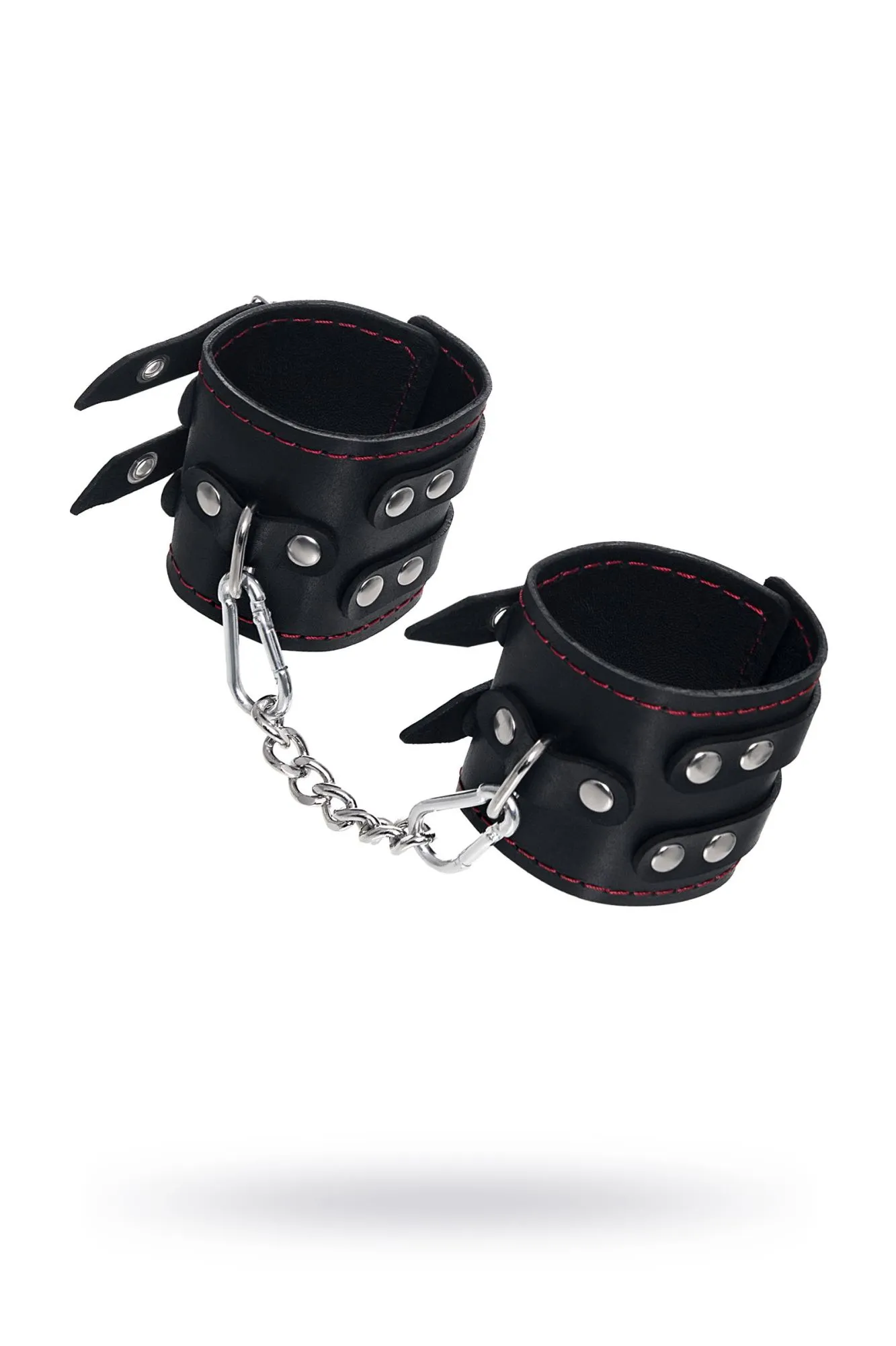 наручники pecado bdsm, с двумя ремнями и черной подкладкой, натуральная кожа, черные в Мурманске